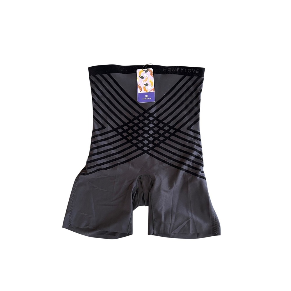 Honeylove Silhouette High-Waist Short Shapewear Women Black Shapewear 1X NWT